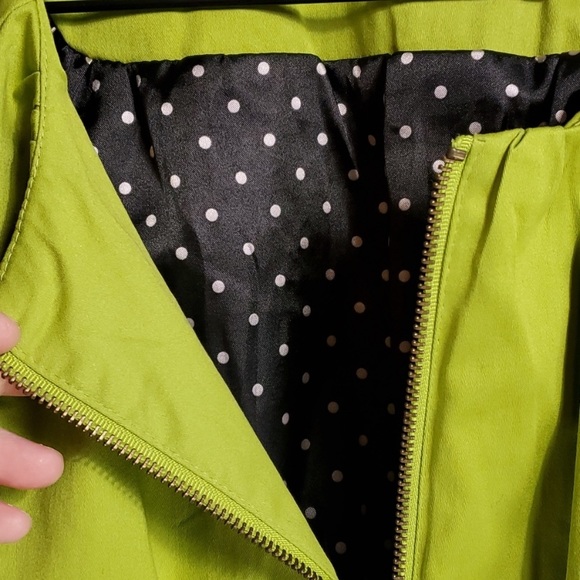 Luii Anthropologie | Lime Green Tie-Front Career Wear Belted Jacket - Picture 8 of 9
